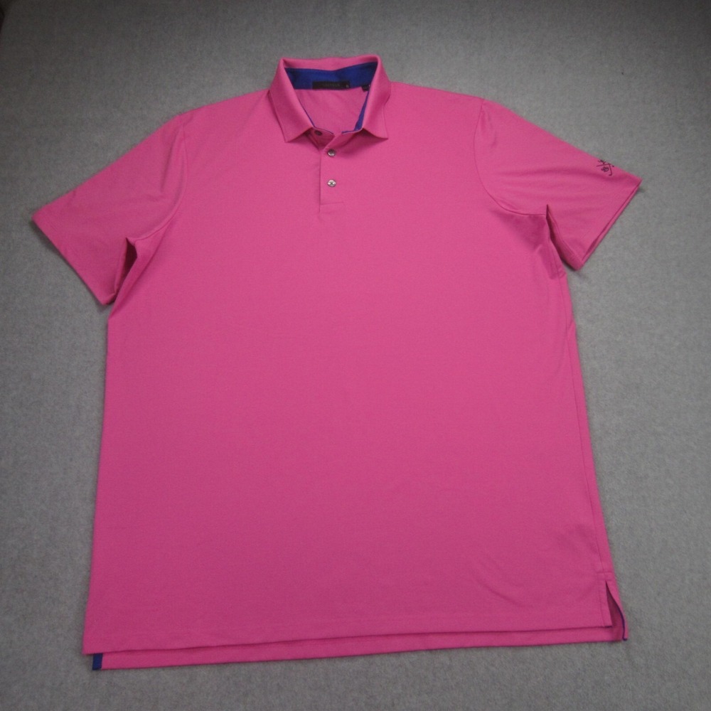 Greyson Polo Shirt Mens‎ XL Pink Performance Golf Wolf Logo Short Sleeve READ